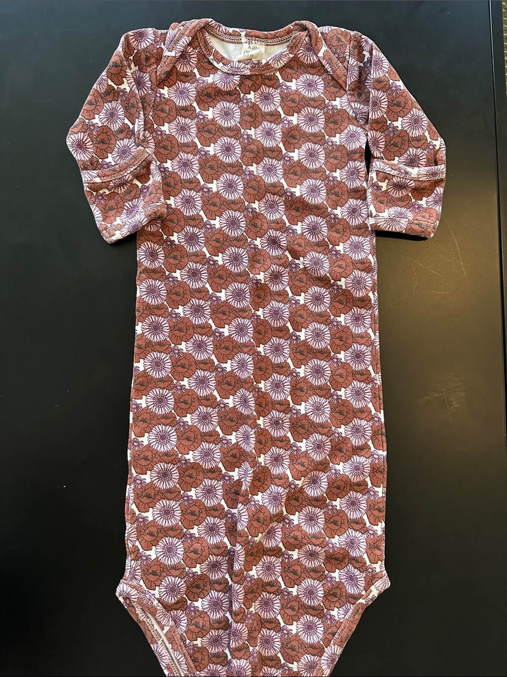 kate quinn knotted Long Sleeve Baby Gown 0-3m